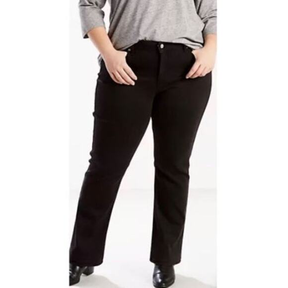 Levi's 18W Short BLACK JEAN Mid Rise Classic Straight Leg 18WS 18WP Denim NEW - Picture 1 of 10